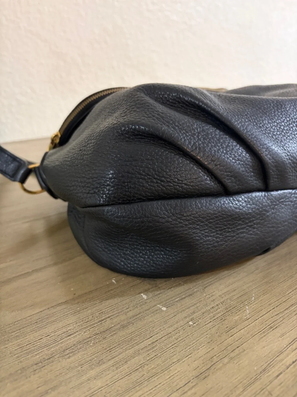 MARC JACOBS Classic Q Natasha Crossbody Shoulder Bag BLACK Pebbled Leather